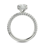 Sonya Oval Cut Pave Hidden Halo Engagement Ring Setting - Nivetta